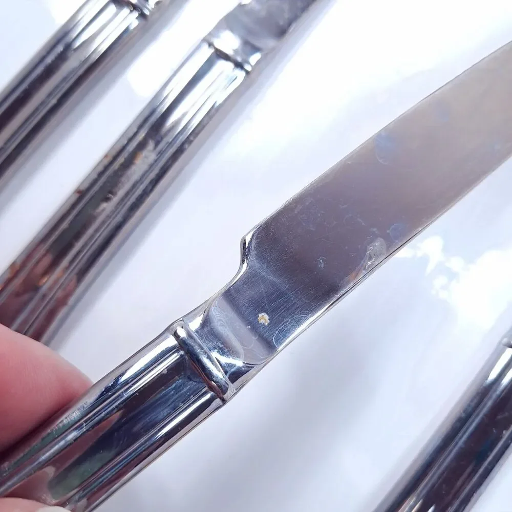 Reed & Barton Brookshire Solid Steak knife SET 4 silverware stainless steel